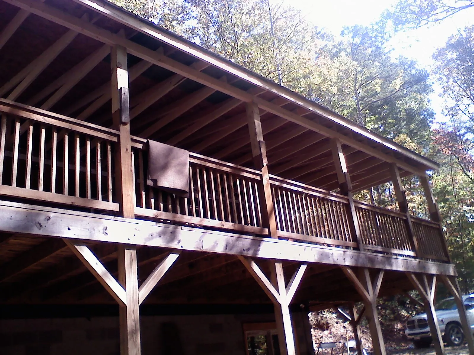 Timber framing under a new elevated porch and deck — Roof Leak Repair in Arapahoe by Roofing Brothers